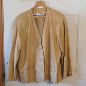 80s raw silk blazer with shoulder pads